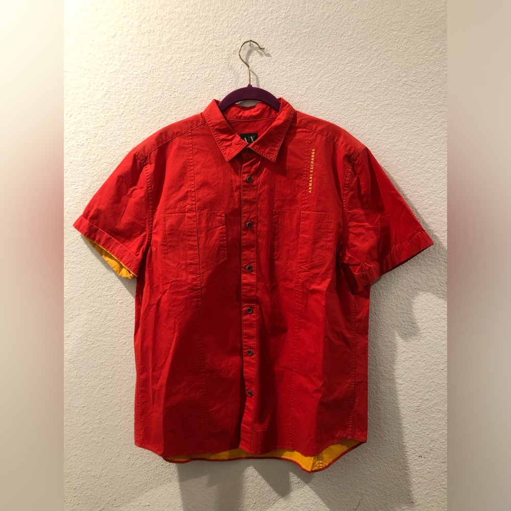 Armani Exchange Vibrant Red Casual Shirt